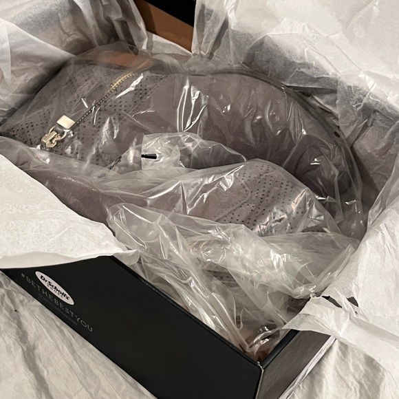 NIB Dr Scholl’s Brianna Ankle Boot Gray/Dark Shadow MM Material Size 7M - Picture 8 of 8